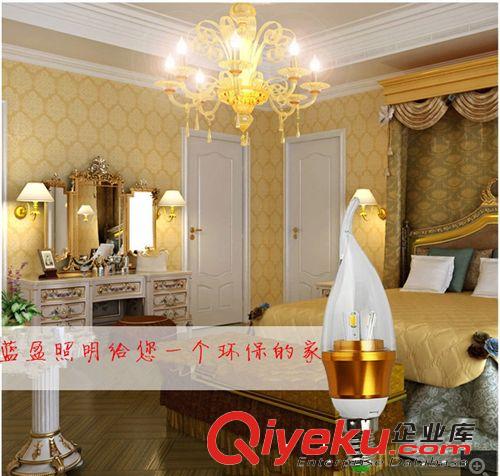 藍(lán)盈LED光源類 廠家專業(yè)生產(chǎn)led蠟燭燈蠟燭泡三叉高亮穩(wěn)定環(huán)保螺口E14LED蠟燭燈