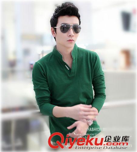 男式Polo衫 2014男秋裝新款 男式polo衫 男式潮t恤 純棉長(zhǎng)款t恤 可來(lái)圖定做原始圖片3