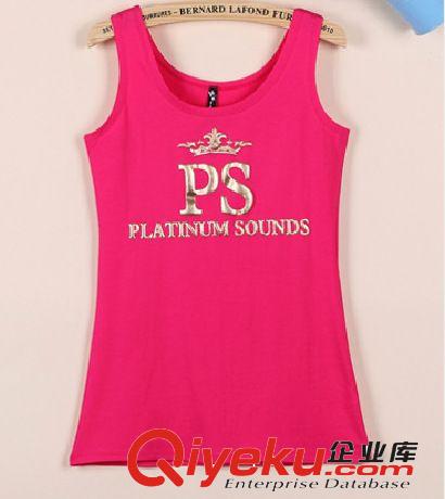 休閑背心 廠家定做字母印花背心純棉吊帶打底衫夏季運動小背心女士可換logo原始圖片2