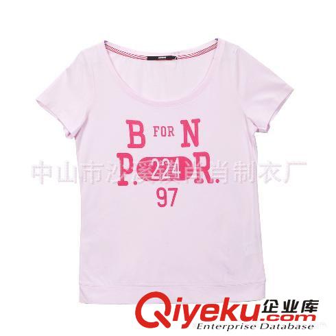 女式圓領(lǐng)&POLO衫 廠家供應(yīng)爆款女式條紋圓領(lǐng)T恤 韓版大碼T恤 純棉拉架長袖T恤原始圖片2