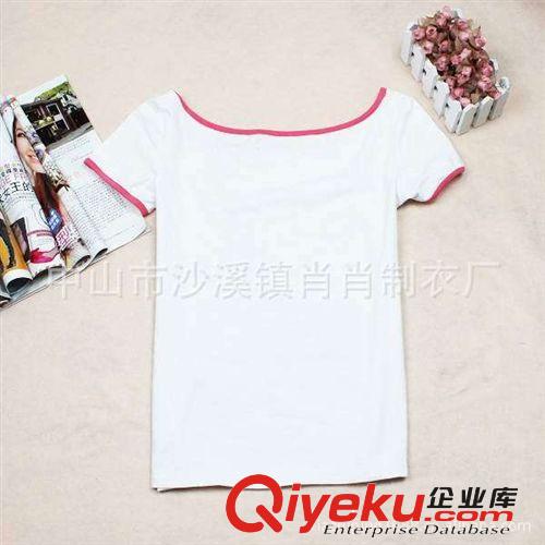 女式圓領(lǐng)&POLO衫 廠家供應(yīng)外貿(mào)女式T恤 印花/繡花/燙鉆T恤 歡迎來圖來樣訂單原始圖片2