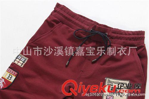 休閑褲 【貼牌訂做】韓版休閑 時(shí)尚男中褲 男純棉七分褲 男士針織運(yùn)動(dòng)褲原始圖片2