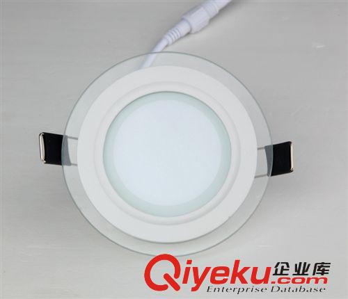 玻璃面板燈 6W led天花燈 玻璃面板燈圓形 工程燈 照明天花燈 廠家直銷 批發(fā)