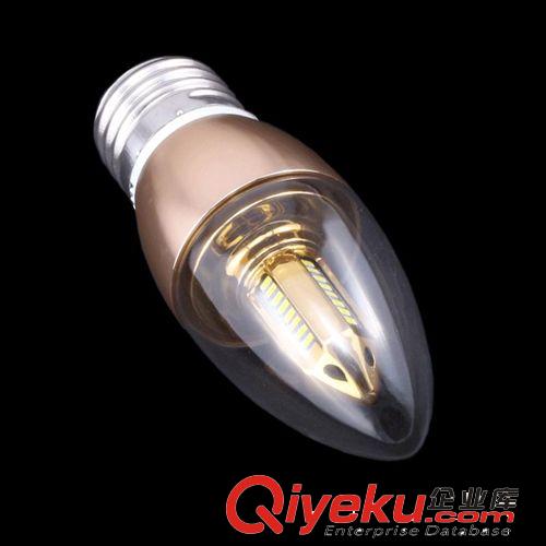 LED球泡 LED蠟燭燈 金色鋁件高光LED蠟燭尖泡 古鎮產LED球泡成品 4W