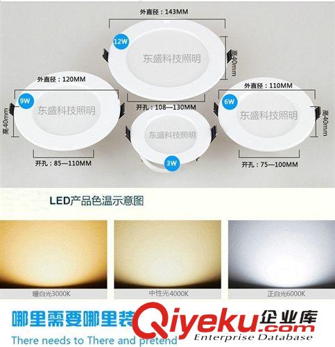 led筒燈 tj供應照明led筒燈 三色LED筒燈 嵌入式筒燈led一體化筒燈原始圖片2