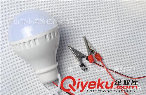 LED燈泡系列 帶線低壓12vled夜市地攤塑料球泡燈蓄電池電瓶燈工廠直銷原始圖片2