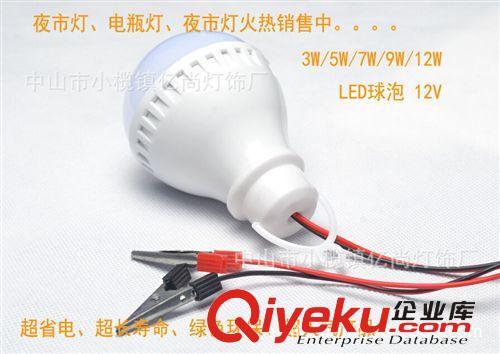 LED燈泡系列 帶線低壓12vled夜市地攤塑料球泡燈蓄電池電瓶燈工廠直銷原始圖片3