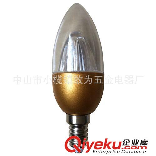 LED球泡 LED BLUBS 廠家直供 水晶燈gd金色透明led蠟燭燈泡 金色透明蠟尾LED燈泡