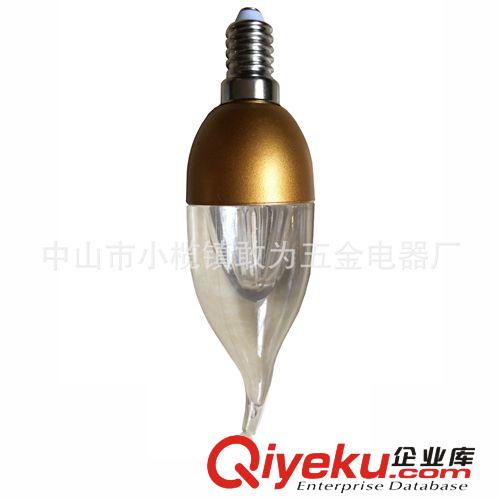 LED球泡 LED BLUBS 廠家直供 水晶燈專用金色透明led蠟燭燈泡 金色透明蠟尾LED燈泡原始圖片3