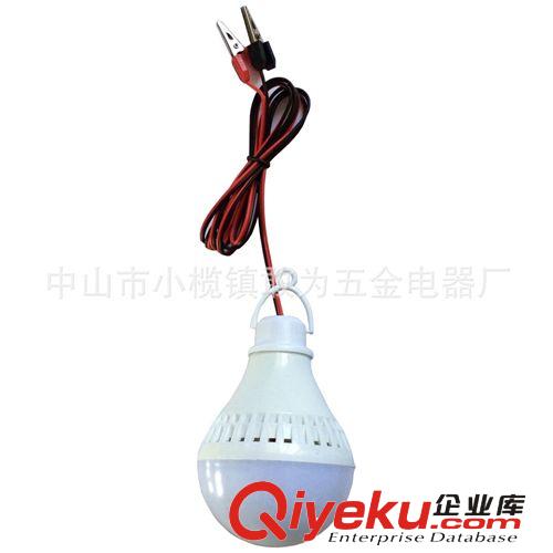 LED球泡 LED BLUBS 廠家直供12V 5W 7W 夜市地?cái)偱艙跽彰鳠襞?DC直流球泡帶電線夾子原始圖片2