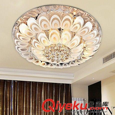 吸頂燈 （好品）圓形現(xiàn)代LED吸頂燈水晶燈餐廳燈客廳燈具溫馨臥室燈飾原始圖片2