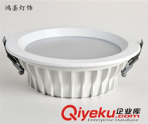 A系列貼片、大功率筒燈 鴻圣廠家直銷LED8寸筒燈外殼套件 30W筒燈 防霧防眩光全白鋁壓鑄原始圖片2