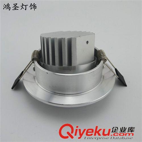 S系列COB酒店工程天花燈 鴻圣4W車鋁掃紋天花燈射燈外殼套件 高性能刀片型材散熱器原始圖片2