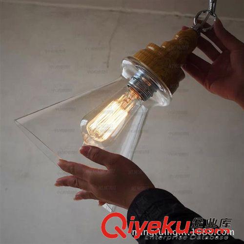 燈具類型 復古米蘭餐廳設計師的燈酒吧臺咖啡店個性簡約創意木紋水晶吊燈原始圖片3