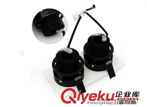 LED天花燈筒燈 黑白雙頭LED筒燈長方形格柵射燈超亮防眩全鋁烤漆白豆膽燈24W射燈原始圖片3