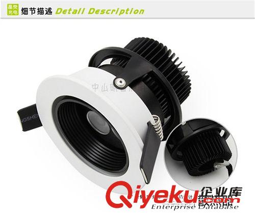 LED天花燈筒燈 tj黑白烤漆防眩光3W天花射燈全套LED代替雷士歐普傳統射燈原始圖片2