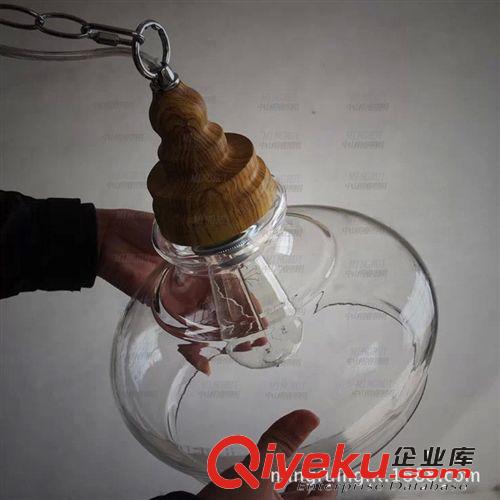 吊  燈系列 復古米蘭餐廳設計師的燈酒吧臺咖啡店個性簡約創意木紋水晶吊燈原始圖片2