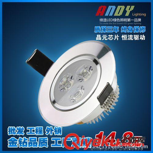 LED天花燈 led射燈天花燈批發 支持拿樣 3w天花燈筒燈 餐廳燈過道走廊燈原始圖片3
