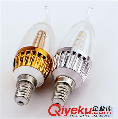 LED蠟燭燈 ED蠟燭火焰燈 金色 銀色 尖泡 拉尾 3W E14燈頭 水晶燈 室內(nèi)專用
