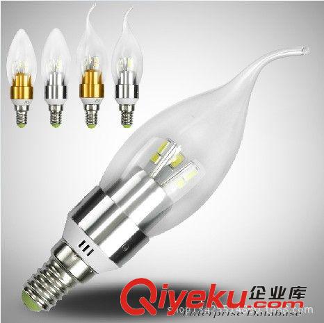 LED蠟燭燈 LED蠟燭燈泡 尖泡 3W5W E14/E27拉尾泡 水晶燈泡 5730高亮110V