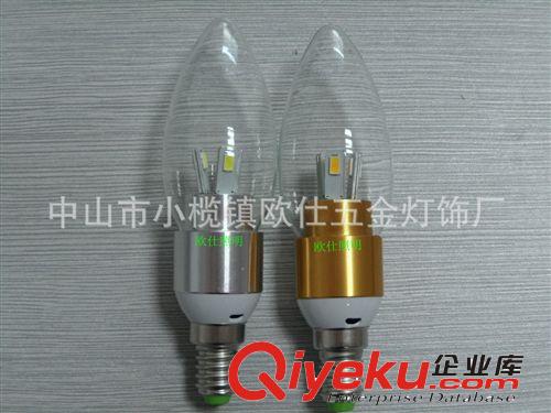 拉尾泡 質(zhì)保兩年 3WE14螺口led尖泡  拉尾泡  蠟燭燈  廠家直銷原始圖片2