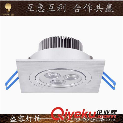 天花燈-方形  方形天花燈 3W led 天花射燈 廠家直銷 沖壓老化原始圖片2
