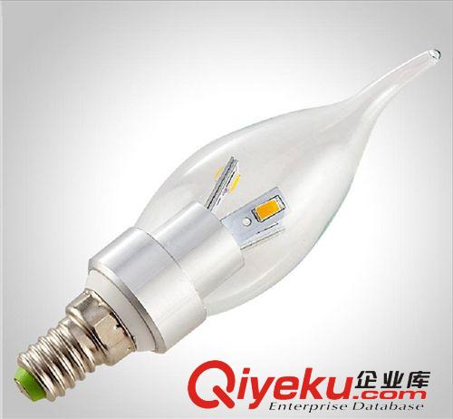 蠟燭燈 低價促銷3W蠟燭燈 5730LED蠟燭燈 三叉尖泡蠟燭燈 拉尾燈玻璃罩