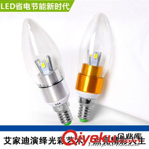 LED光源 廠家批發(fā)led燈泡拉尾尖泡 LED蠟燭燈eE14小螺口吊燈LED尖泡燈