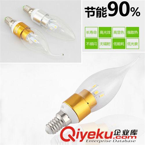 LED光源 廠家批發(fā)led燈泡拉尾尖泡 LED蠟燭燈eE14小螺口吊燈LED尖泡燈