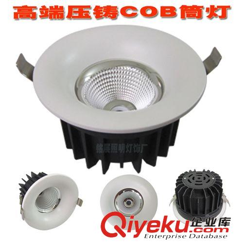 筒燈 新款壓鑄LED弧形面環COB筒燈外殼射燈套件4寸原始圖片2