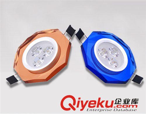 LED天花燈 廠家批發(fā)優(yōu)質(zhì)zp品牌3W八角菱led水晶天花筒燈過道燈開孔60-80mm原始圖片3