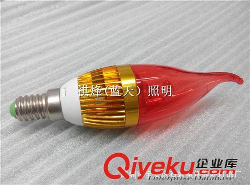 LED配件區(qū) 供應(yīng)LED蠟燭燈外殼配件e14e27e17水晶燈套件1w3w尖尾拉尾紅色罩原始圖片2