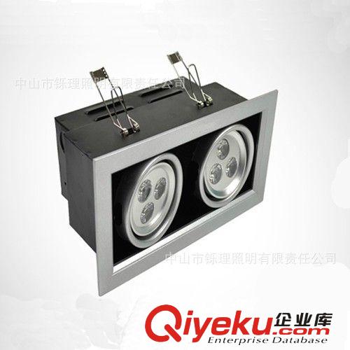 豆膽燈/格柵燈 led射燈過道燈2*3Wled雙頭射燈客廳背景斗膽燈節(jié)能格柵燈原始圖片3