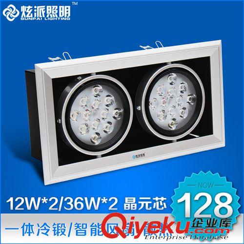 LED 斗膽燈 炫派 12w*2/36w*2 雙頭led斗膽燈大功率射燈 工程服裝店格柵燈