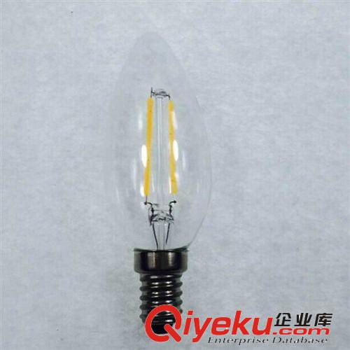 LED蠟燭燈 tj供應新款2W 4W防鎢絲燈泡  透明超亮360度發光LED燈絲拉尾泡