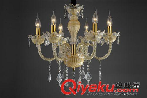 LED吊燈 歐式吊燈 豪華干邑/琥珀客廳水晶燈 餐廳臥室酒店燈具 蠟燭燈廠家原始圖片2