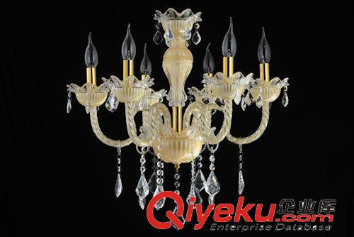 LED吊燈 歐式吊燈 豪華干邑/琥珀客廳水晶燈 餐廳臥室酒店燈具 蠟燭燈廠家原始圖片3