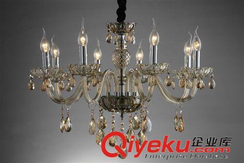 LED吊燈 干邑色水晶吊燈歐式蠟燭燈廠家直銷水晶燈客廳臥室餐吊燈酒店燈具原始圖片2