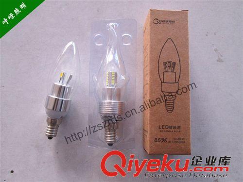 LED光源產品 好路子廠家直銷貼片蠟燭燈 360度發光 三角 LED蠟燭泡 尖泡 3W原始圖片3