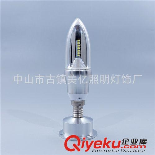 LED蠟燭燈 LED4w 蠟燭燈泡 360度無(wú)縫發(fā)光 尖泡3014貼片玉米蠟燭燈 4