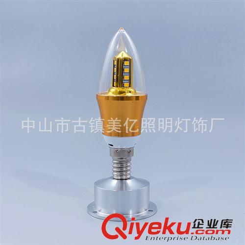 LED蠟燭燈 LED蠟燭燈 E14螺口拉尾 尖泡燈金體/銀體4W電鍍工量大從優 6