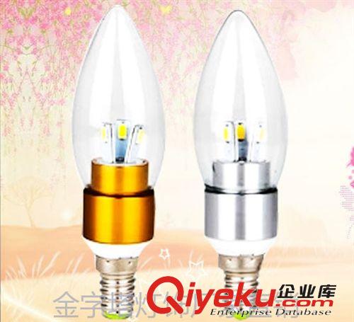 LED蠟燭燈 廠家直銷(xiāo) LED蠟燭燈3w 尖泡 水晶燈專(zhuān)用E14 27 led三叉蠟燭燈原始圖片2