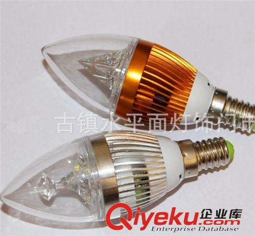 LED蠟燭燈 廠家熱銷LED發光仿真蠟燭燈3wE14螺口 古鎮照明 led塑包鋁節能燈原始圖片2
