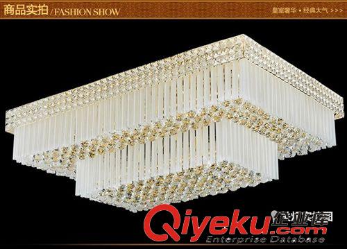 LED吸頂燈 長方形水晶燈 客廳吸頂燈 LED客廳燈 豪華金黃色水晶吸頂燈具燈原始圖片3
