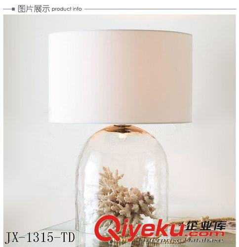 水晶臺燈 tj宜家水桶田園歐式床頭燈，客廳臥室臺燈 宜家燈飾 LED燈原始圖片2