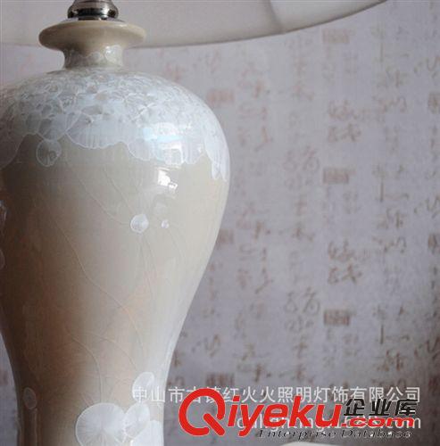 水晶臺燈 地中海白色葫蘆玻璃臺燈臥室床頭燈美式田園歐式宜家客廳美克美家原始圖片3