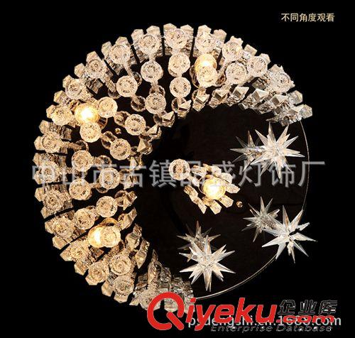 現(xiàn)代簡約吊燈 星星月亮圓形水晶燈客廳吸頂燈餐廳燈臥室燈現(xiàn)代時尚燈飾LED燈具原始圖片2