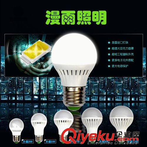 LED球泡燈 LED塑料球泡3W 5W 7W 9W 12W球泡光源節能燈 質保18個月原始圖片2