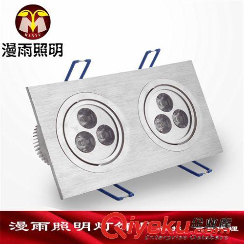 LED天花燈 LED射燈雙頭燈 3W高亮節(jié)能 砂銀色 天花背景墻斗膽射燈全套原始圖片2