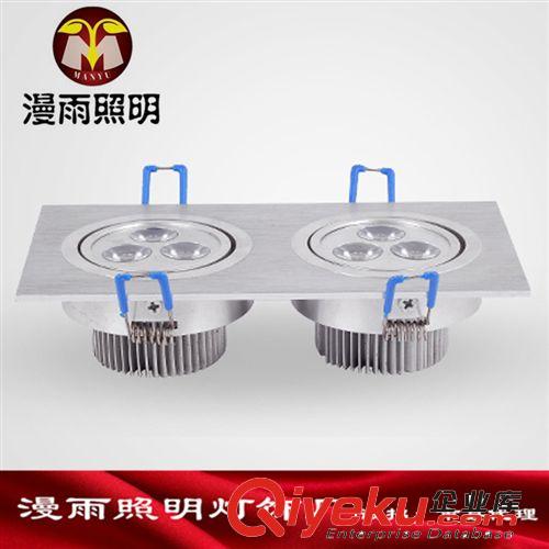LED天花燈 LED射燈雙頭燈 3W高亮節(jié)能 砂銀色 天花背景墻斗膽射燈全套原始圖片3